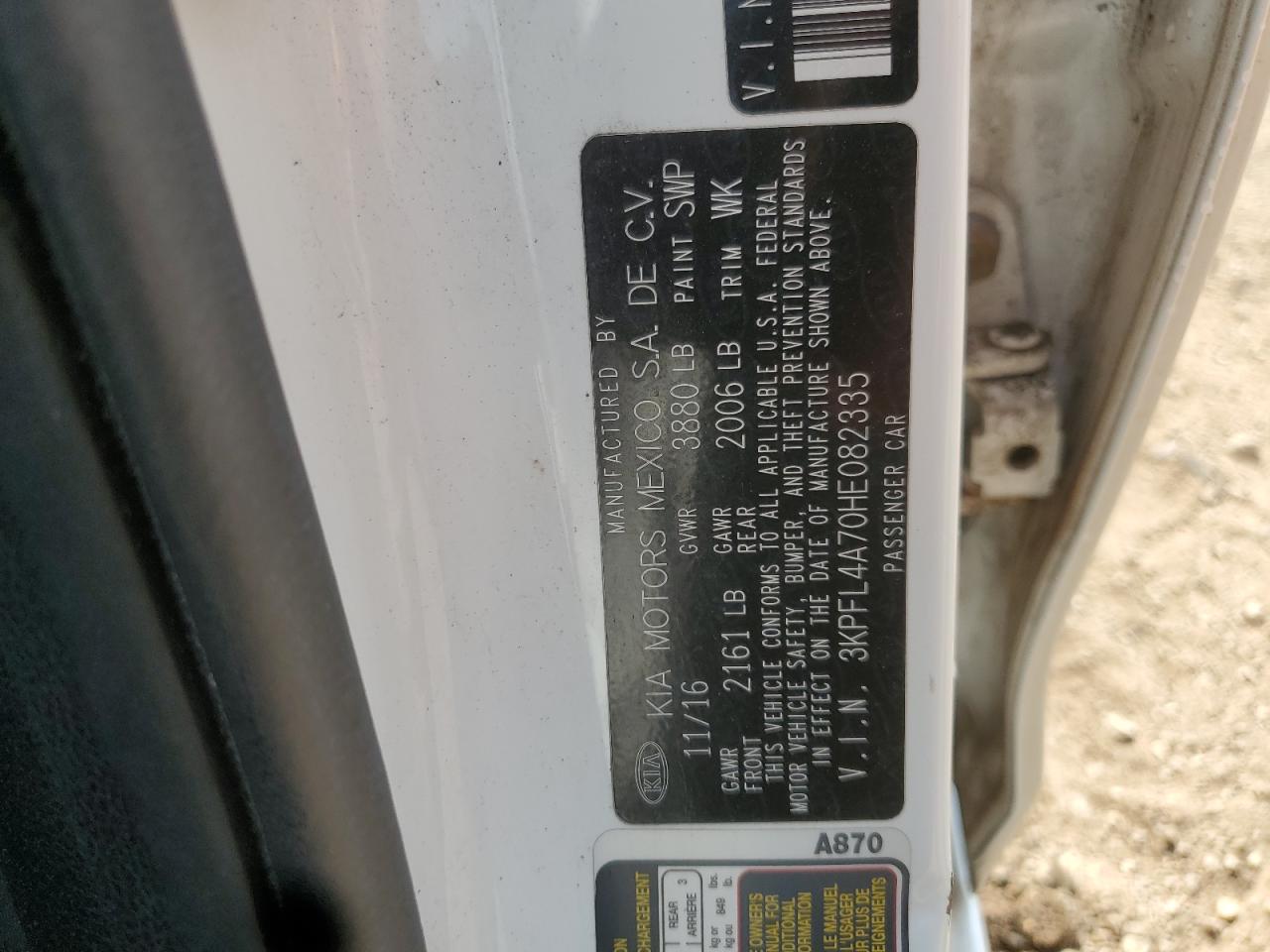 2017 Kia Forte Lx VIN: 3KPFL4A70HE082335 Lot: 67665695