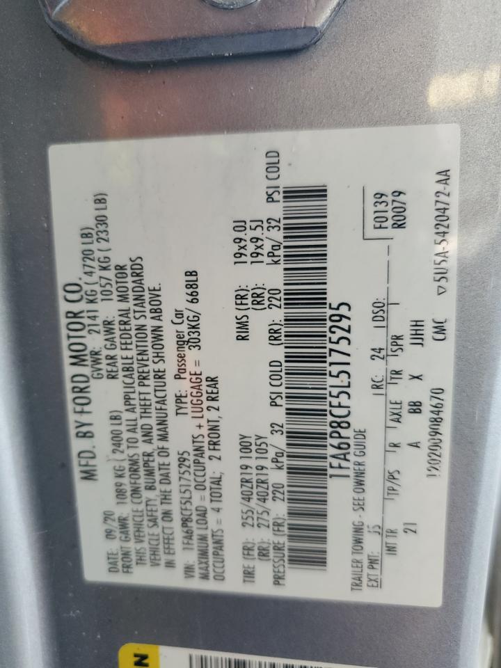 2020 Ford Mustang Gt VIN: 1FA6P8CF5L5175295 Lot: 69234305