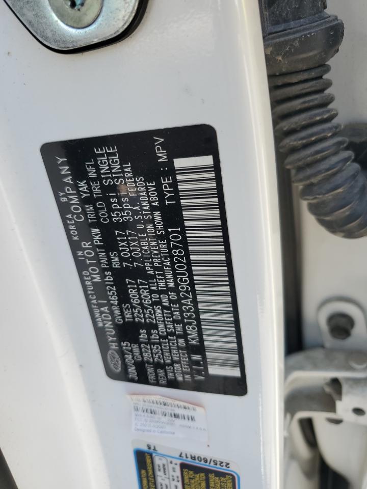 2016 Hyundai Tucson Limited VIN: KM8J33A29GU028701 Lot: 65339745