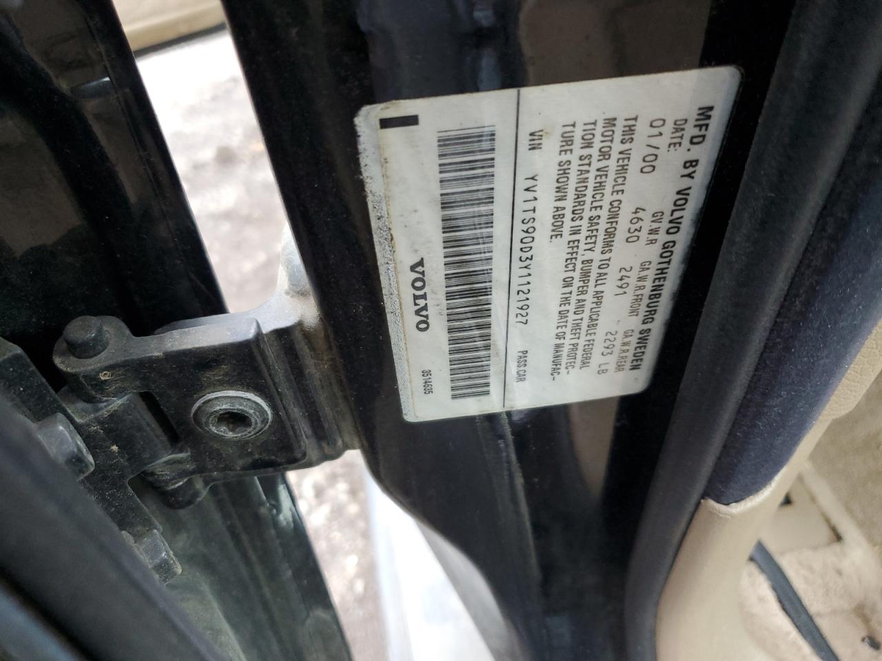 YV1TS90D3Y1121927 VOLVO S80 2000 BLACK Photo 12