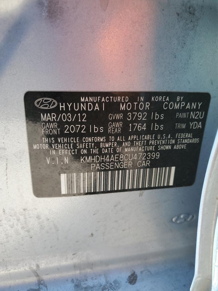 2012 Hyundai Elantra Gls VIN: KMHDH4AE8CU472399 Lot: 69667865