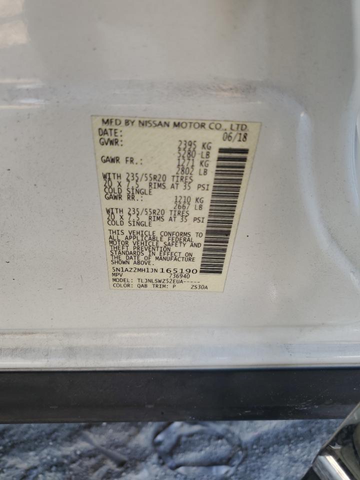 2018 Nissan Murano S VIN: 5N1AZ2MH1JN165190 Lot: 70849675