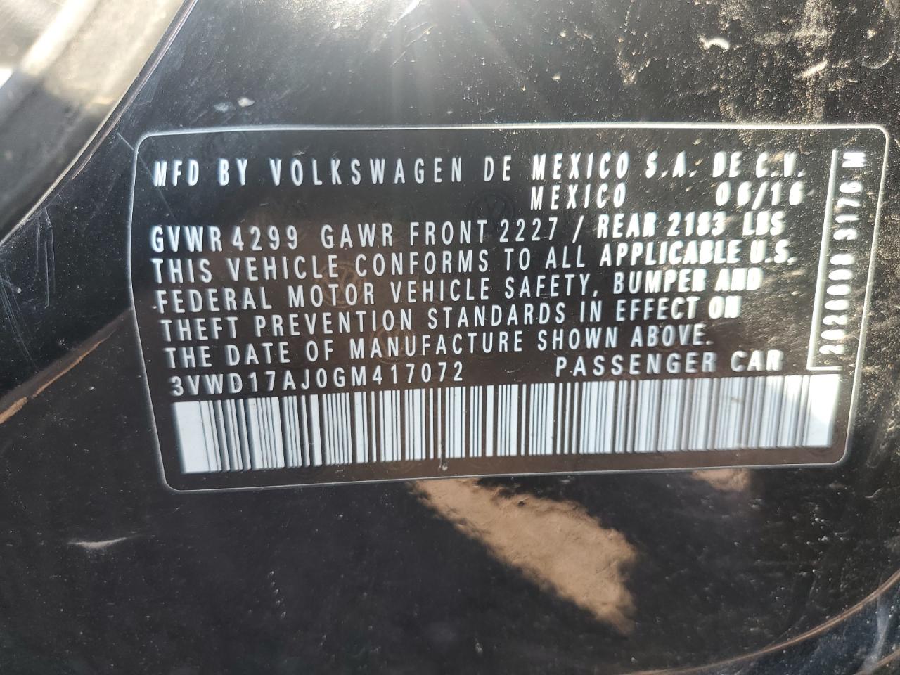 3VWD17AJ0GM417072 2016 Volkswagen Jetta Sport