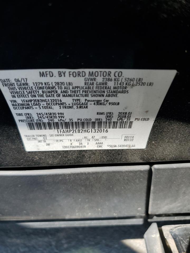 2017 Ford Taurus Sel VIN: 1FAHP2E82HG132016 Lot: 68421655