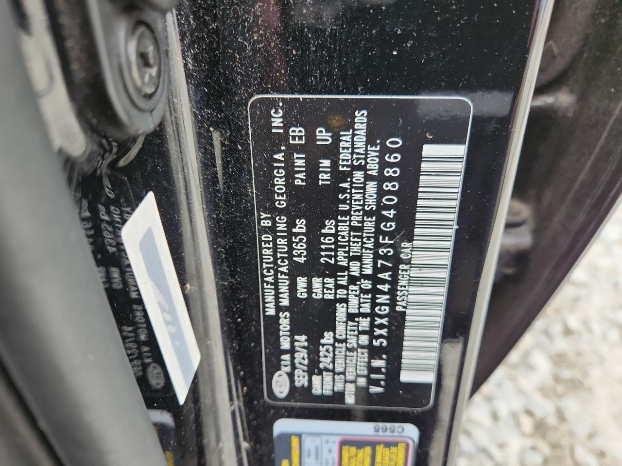 2015 Kia Optima Ex VIN: 5XXGN4A73FG408860 Lot: 69616505