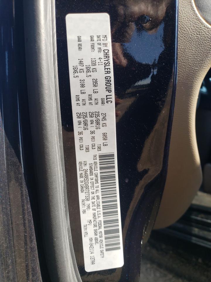 2011 Chrysler Town & Country Touring VIN: 2A4RR5DGXBR727330 Lot: 68785775