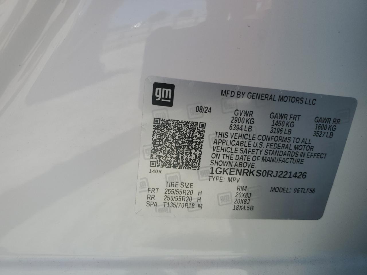 2024 GMC Acadia Denali VIN: 1GKENRKS0RJ221426 Lot: 71201055