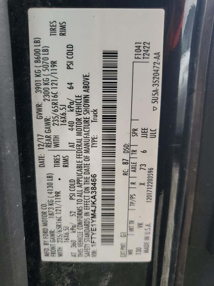 2018 Ford Transit T-150 VIN: 1FTYE1YM4JKA38466 Lot: 67977865