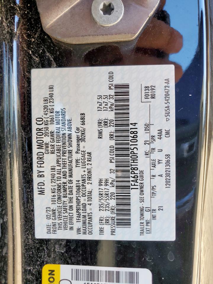 2023 Ford Mustang VIN: 1FA6P8TH0P5106814 Lot: 67833965