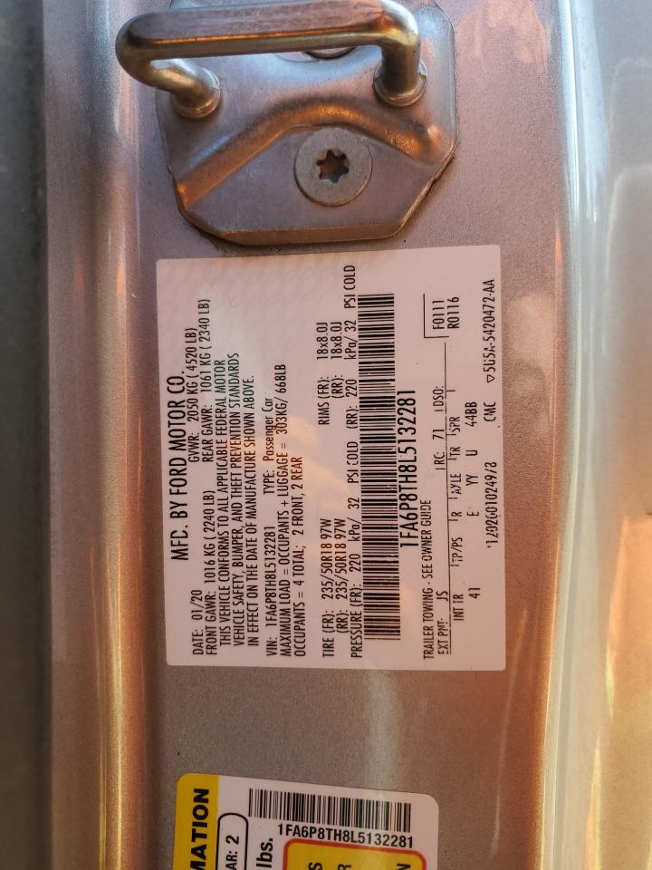 2020 Ford Mustang VIN: 1FA6P8TH8L5132281 Lot: 68915265