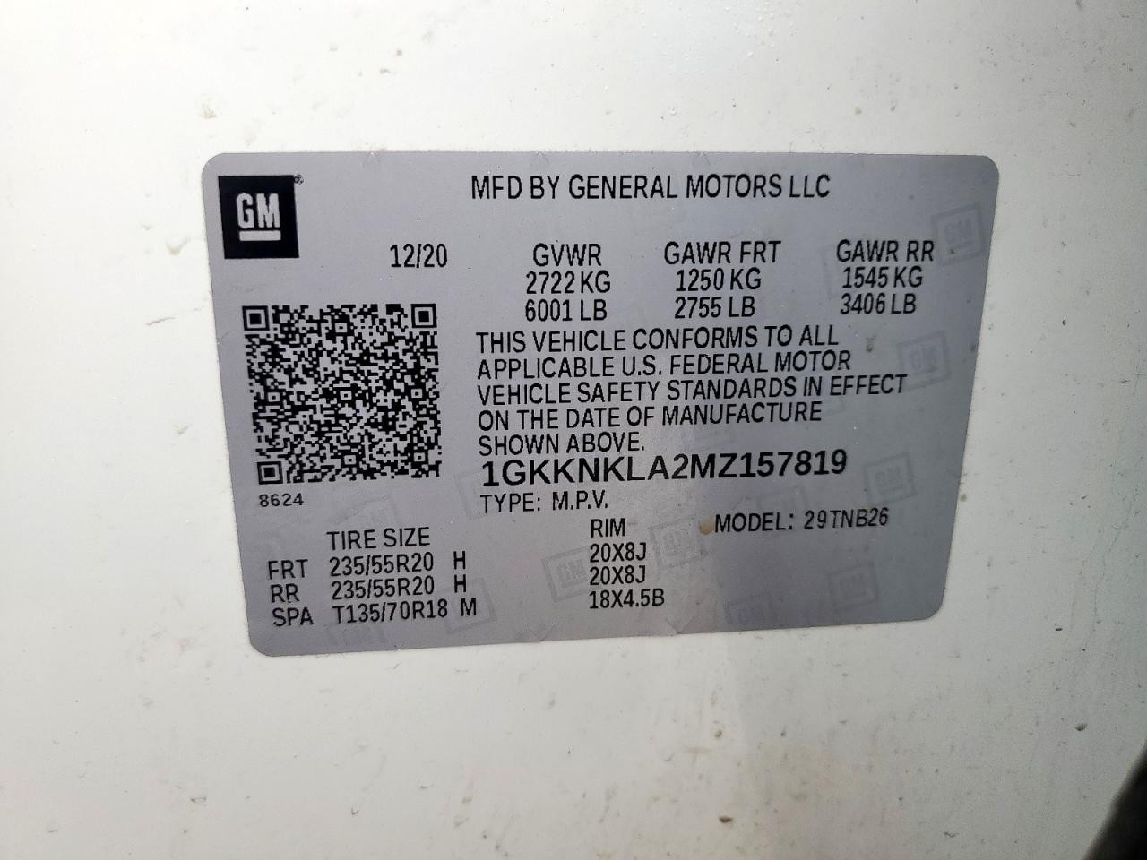 2021 GMC Acadia Sle VIN: 1GKKNKLA2MZ157819 Lot: 70826065