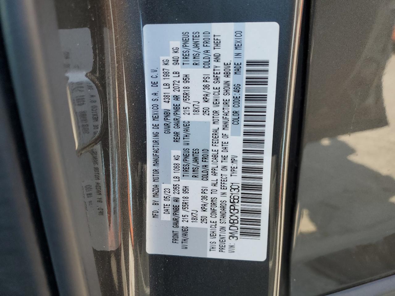 2023 Mazda Cx-30 Preferred VIN: 3MVDMBCM3PM561301 Lot: 67630655