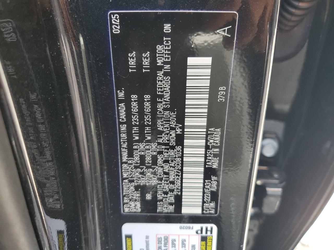 2025 Lexus Nx 350 Premium VIN: 2T2GGCEZ7SC081036 Lot: 69811965