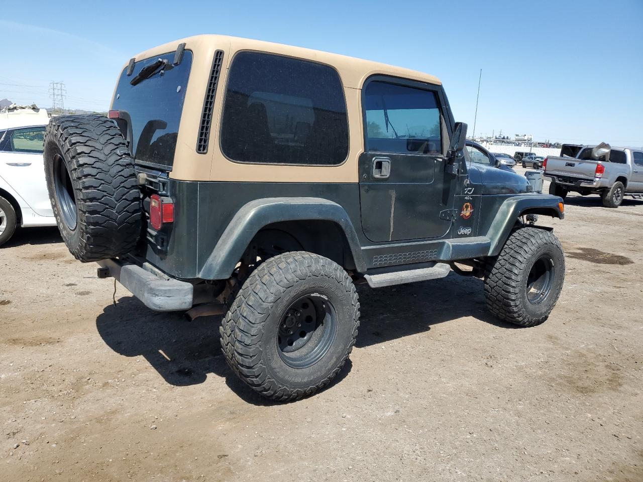 1997 Jeep Wrangler / Tj Sahara green null gas 1J4FY49SXVP455090 photo #4