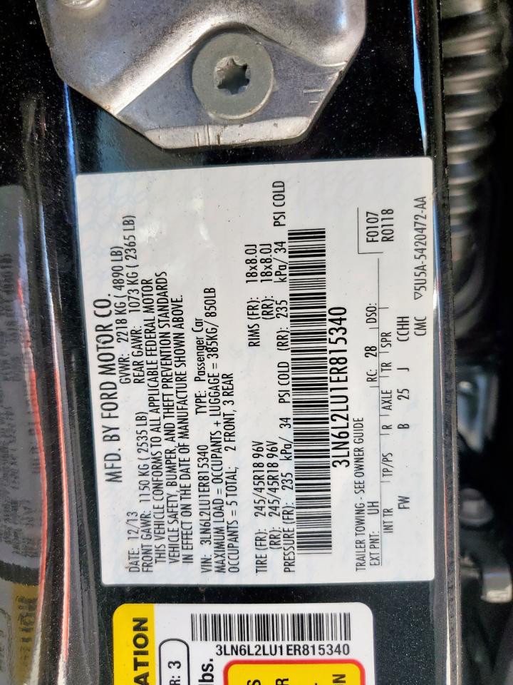 2014 Lincoln Mkz Hybrid VIN: 3LN6L2LU1ER815340 Lot: 68976235