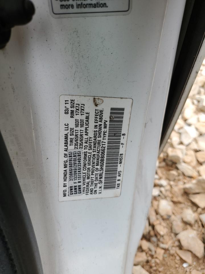 2011 Honda Odyssey Exl VIN: 5FNRL5H60BB066217 Lot: 67558805