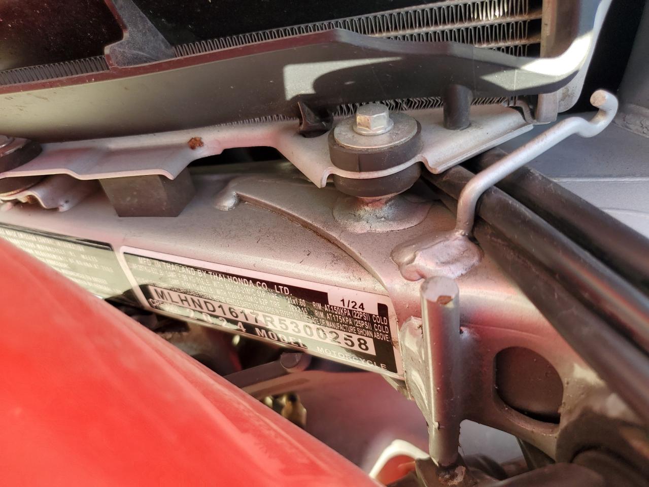 2024 Honda Crf300 L VIN: MLHND1617R5300258 Lot: 71051195