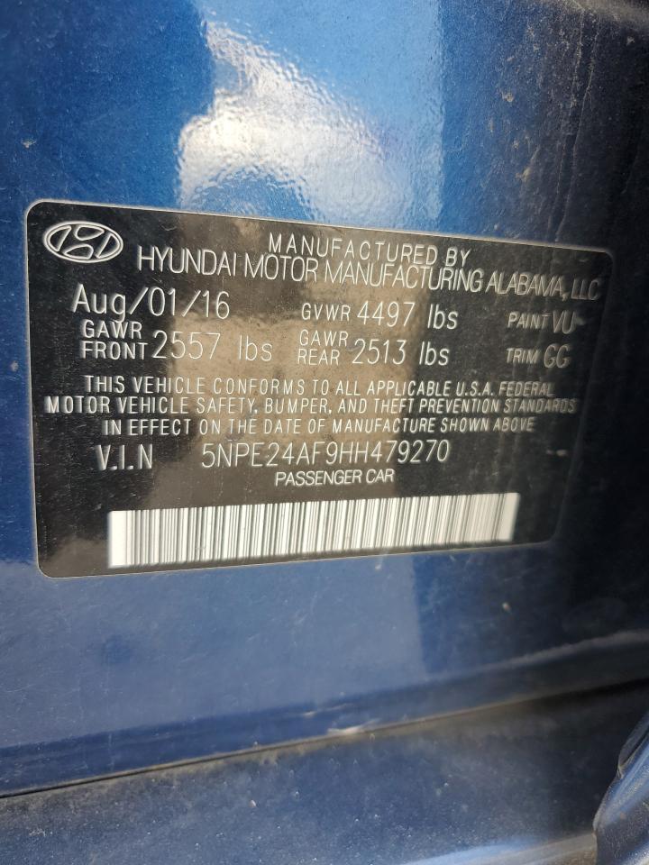 2017 Hyundai Sonata Se VIN: 5NPE24AF9HH479270 Lot: 70285595
