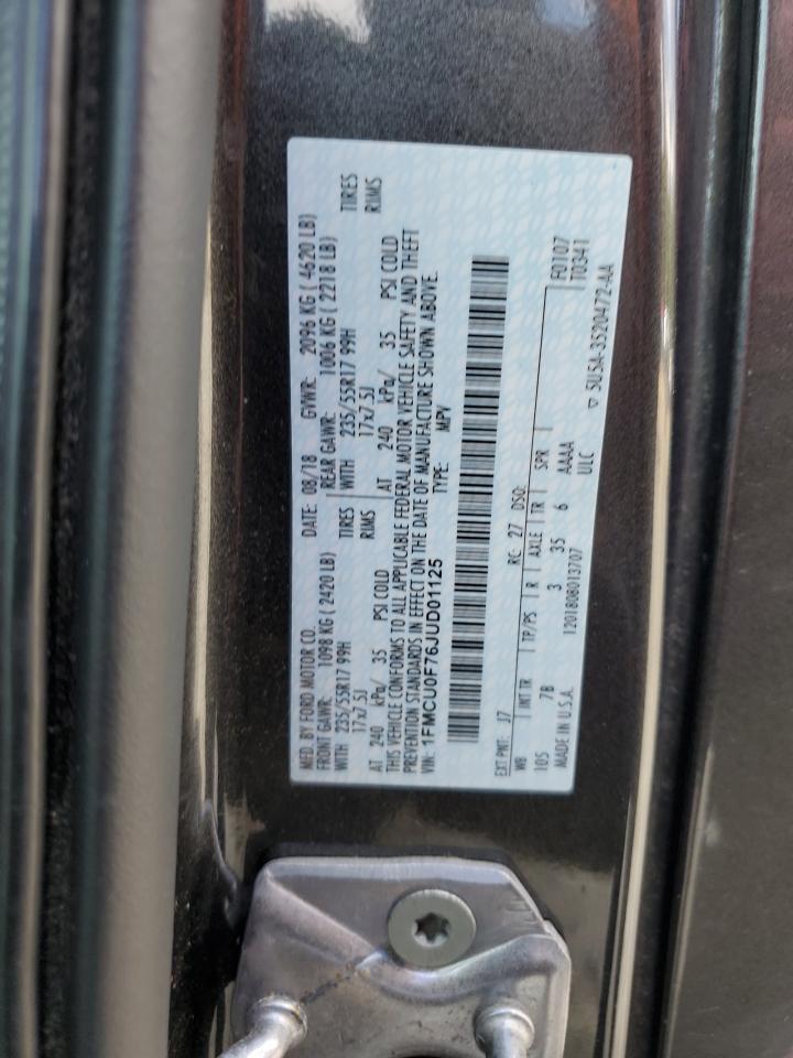 2018 Ford Escape S VIN: 1FMCU0F76JUD01125 Lot: 68449275