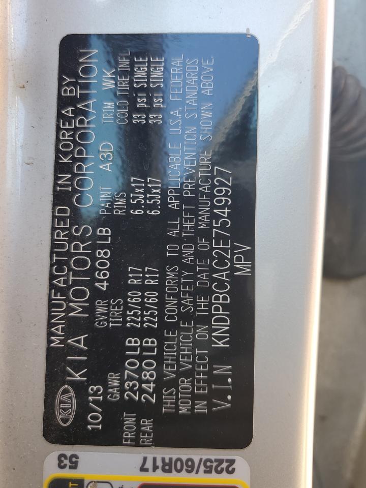 2014 Kia Sportage Lx VIN: KNDPBCAC2E7549927 Lot: 69737965