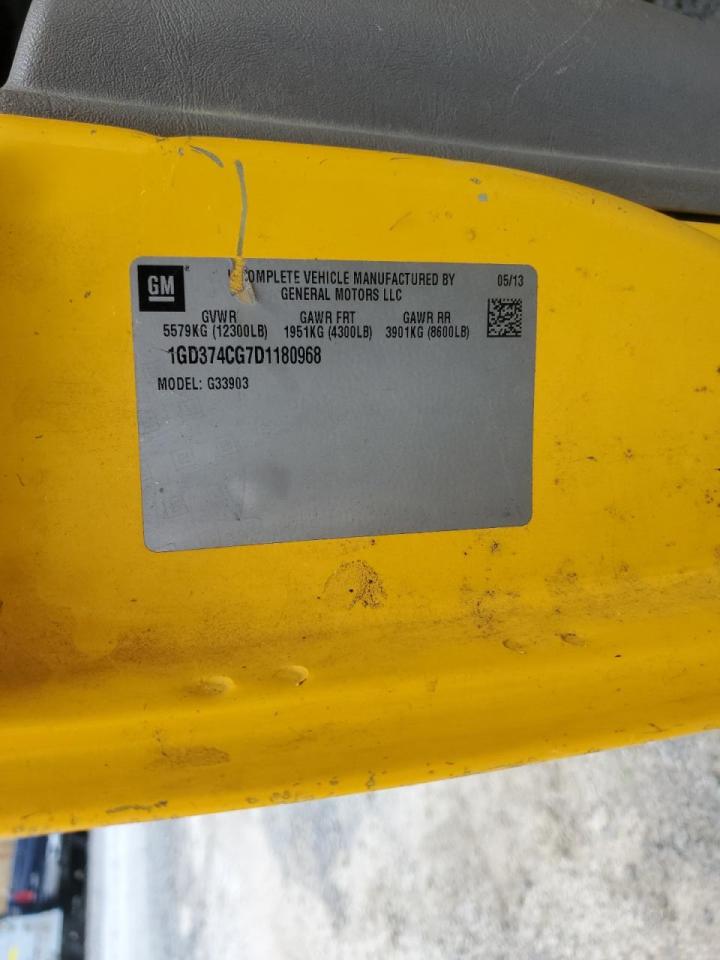 2013 GMC Savana Cutaway G3500 VIN: 1GD374CG7D1180968 Lot: 65352995