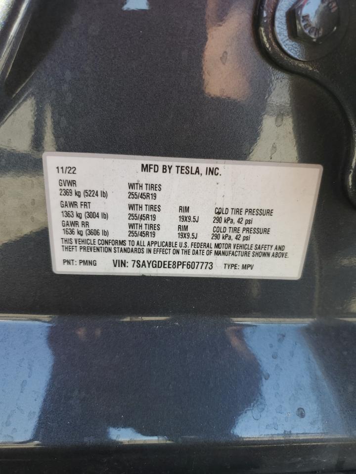 2023 Tesla Model Y VIN: 7SAYGDEE8PF607773 Lot: 69626415