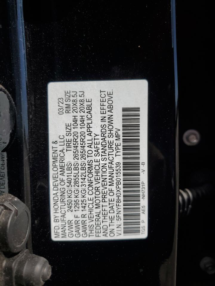2023 Honda Passport Elite VIN: 5FNYF8H0XPB015539 Lot: 70308465