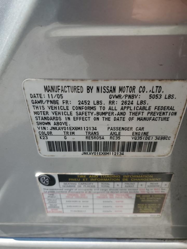 2006 Infiniti M35 Base VIN: JNKAY01EX6M112134 Lot: 68768005