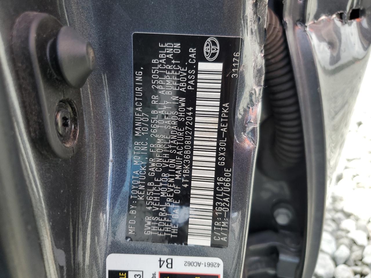 2008 Toyota Avalon Xl VIN: 4T1BK36B08U272044 Lot: 68940465