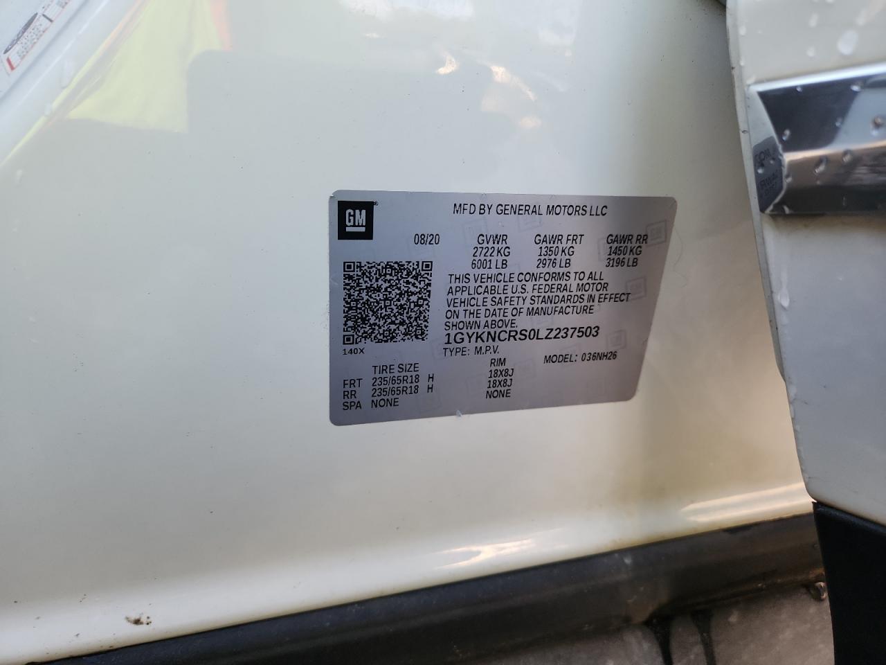 2020 Cadillac Xt5 Premium Luxury VIN: 1GYKNCRS0LZ237503 Lot: 69820845