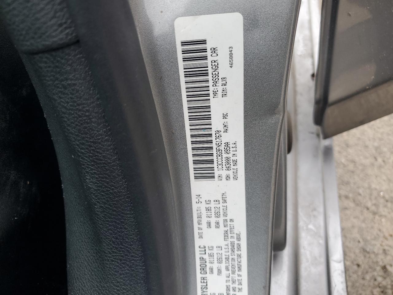 2015 Chrysler 200 S VIN: 1C3CCCBG9FN517670 Lot: 69989395
