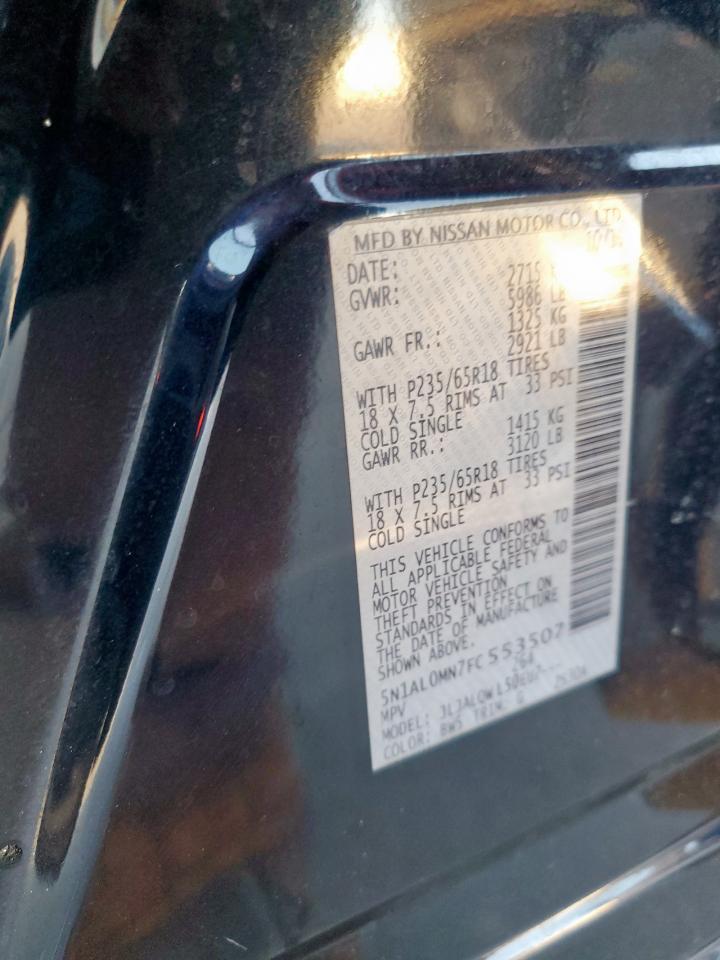 2015 Infiniti Qx60 VIN: 5N1AL0MN7FC553507 Lot: 69083865