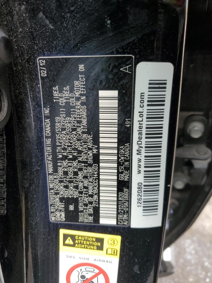 2012 Lexus Rx 350 VIN: 2T2BK1BA3CC144503 Lot: 67864935