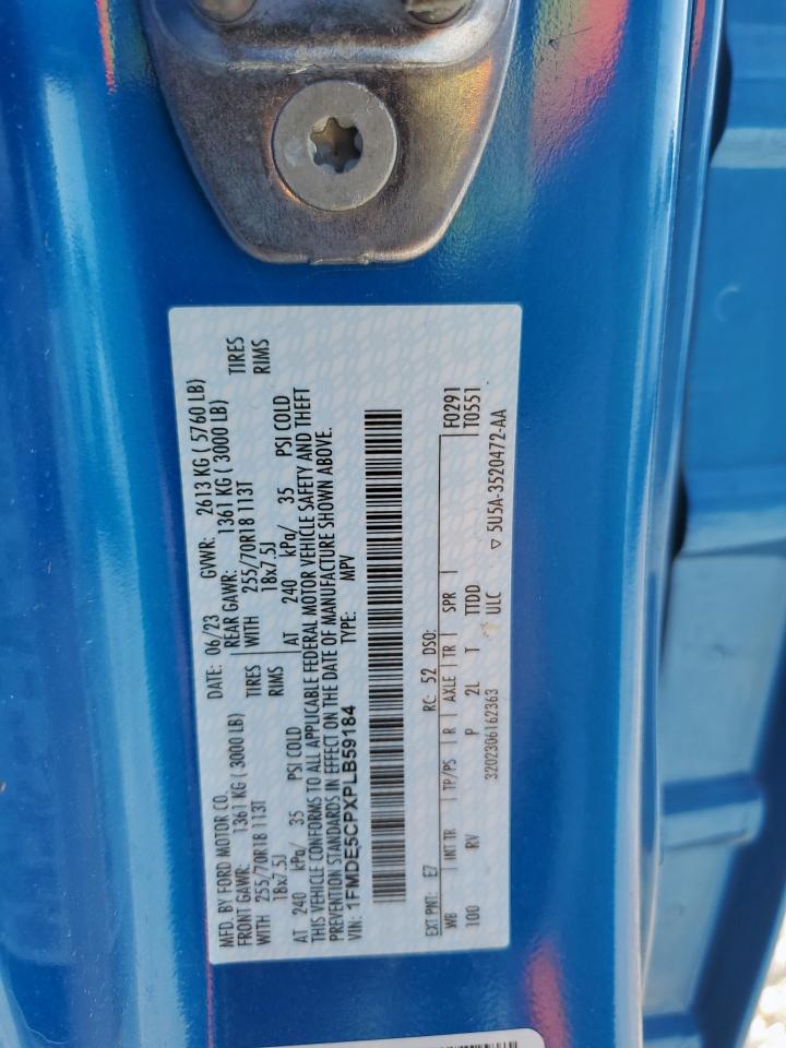 2023 Ford Bronco Base VIN: 1FMDE5CPXPLB59184 Lot: 67118935