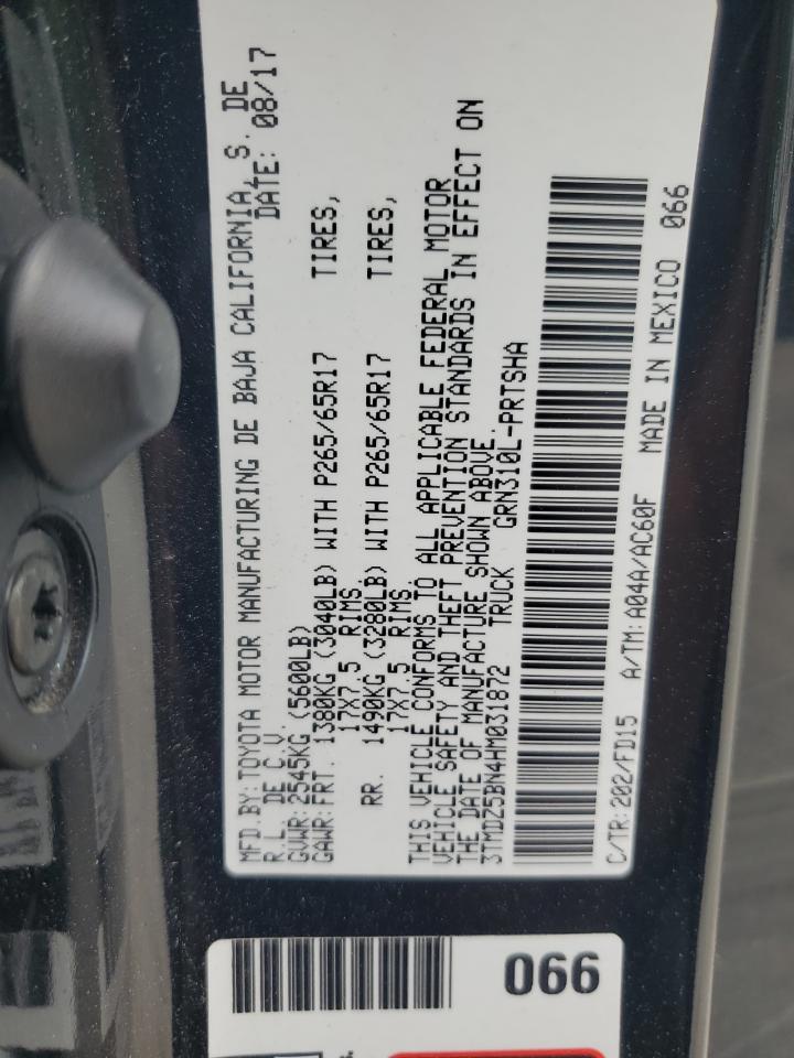 2017 Toyota Tacoma Double Cab VIN: 3TMDZ5BN4HM031872 Lot: 69412025