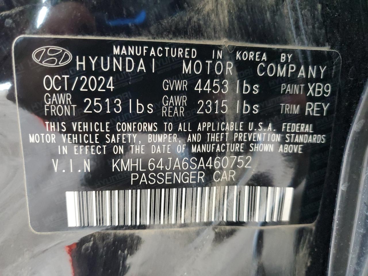 2025 Hyundai Sonata Sel VIN: KMHL64JA6SA460752 Lot: 71040415