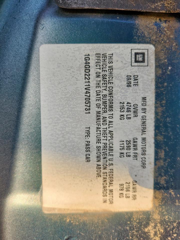 1997 Buick Riviera VIN: 1G4GD2211V4705731 Lot: 70320995