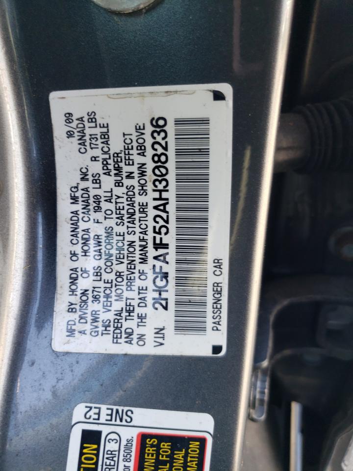 2010 Honda Civic Lx VIN: 2HGFA1F52AH308236 Lot: 69906275