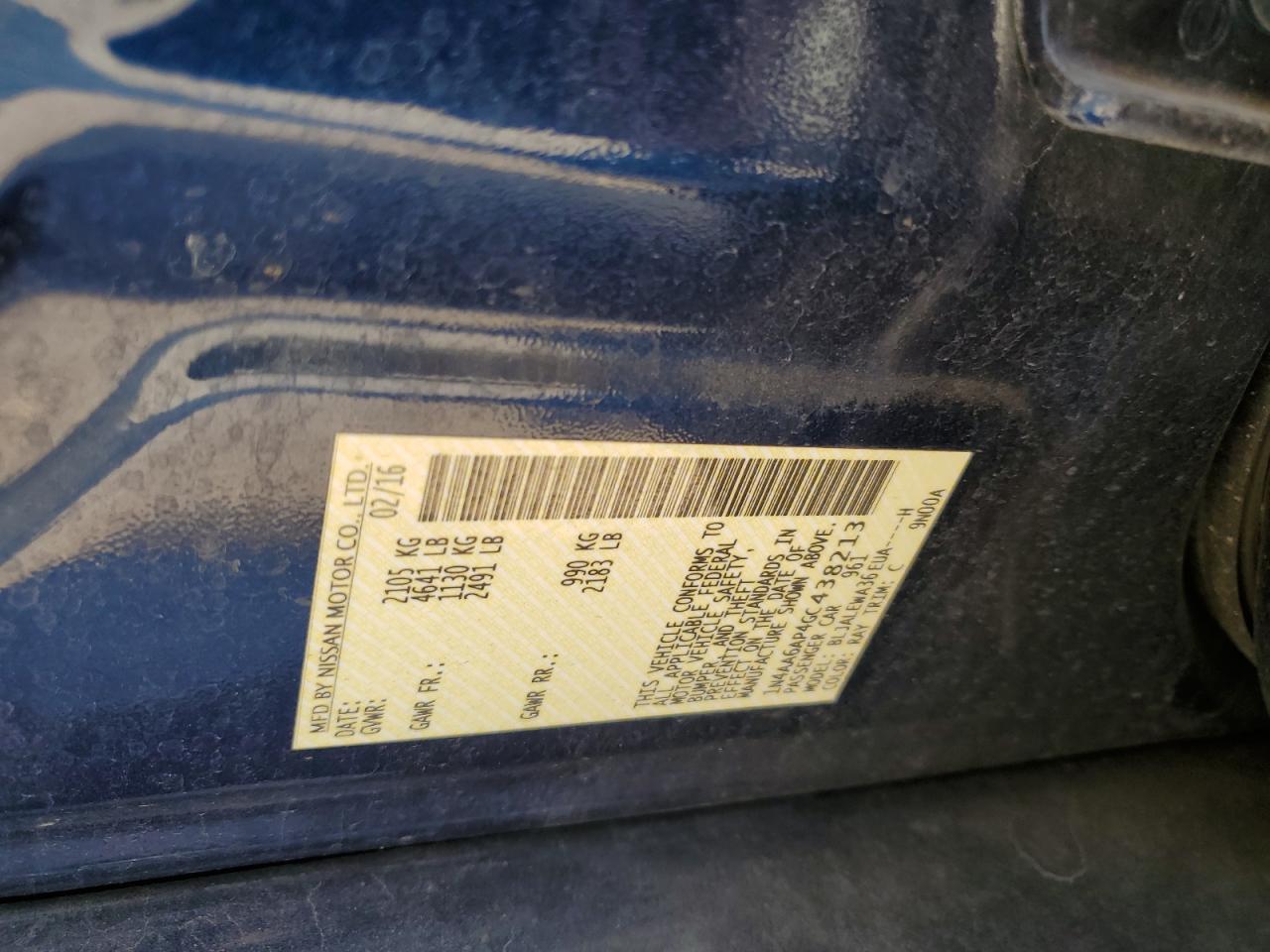 2016 Nissan Maxima 3.5S VIN: 1N4AA6AP4GC438213 Lot: 67426925