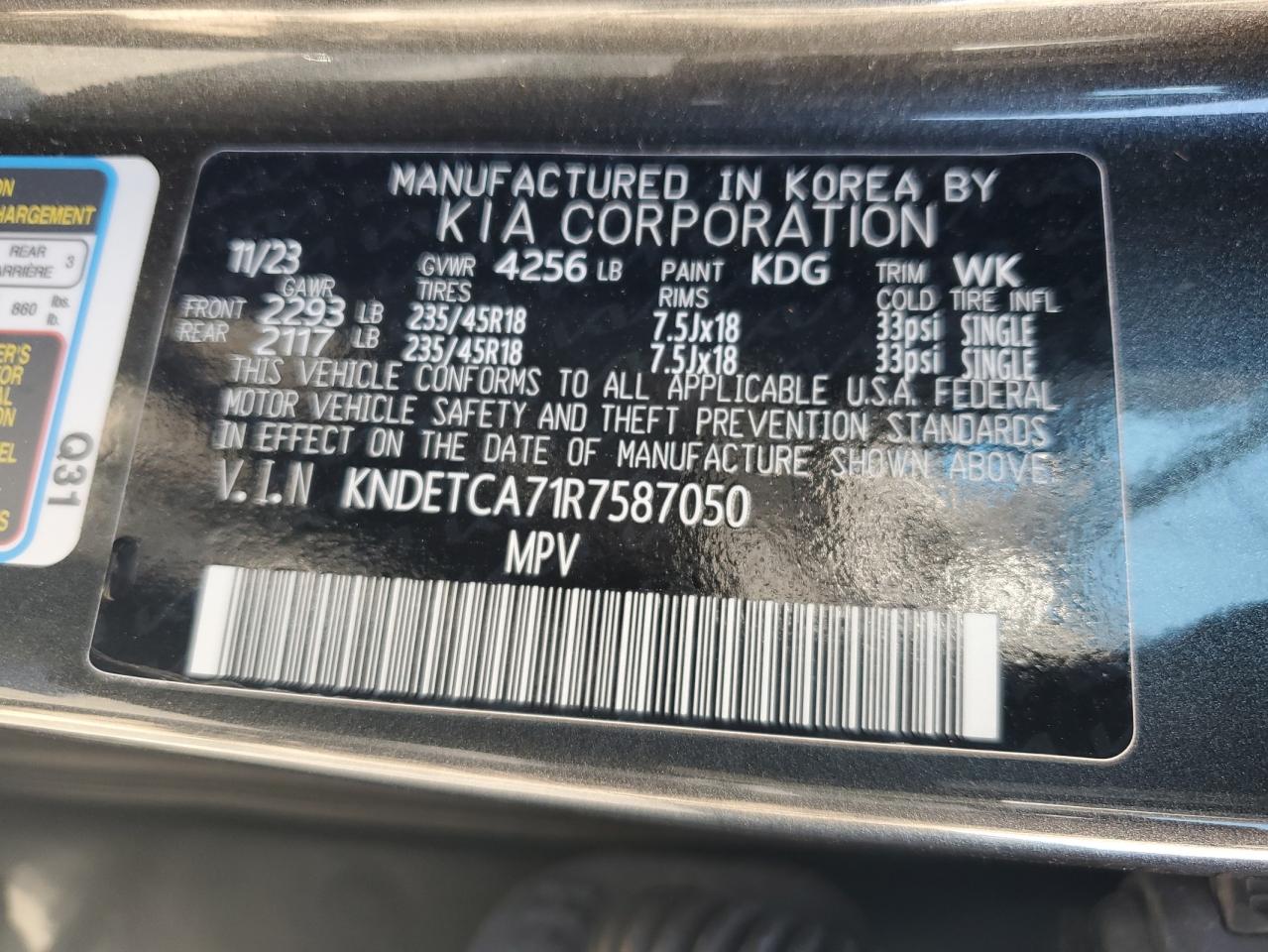 2024 Kia Seltos Sx VIN: KNDETCA71R7587050 Lot: 70486095