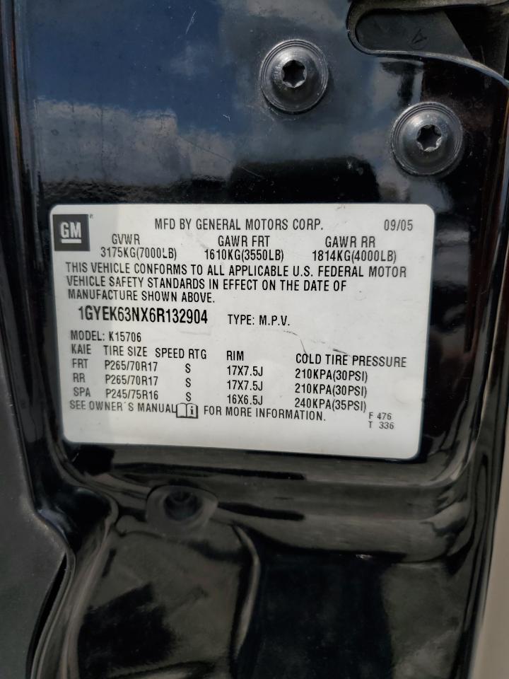 2006 Cadillac Escalade Luxury VIN: 1GYEK63NX6R132904 Lot: 66935225