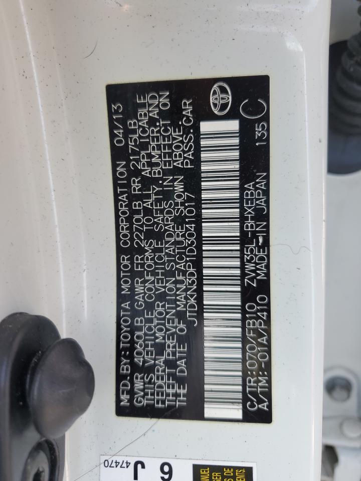 2013 Toyota Prius Plug-In VIN: JTDKN3DP1D3041017 Lot: 68311325