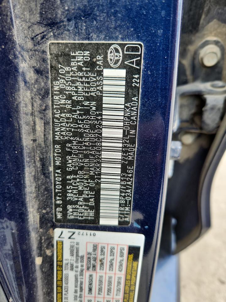 2008 Toyota Corolla Matrix Xr VIN: 2T1KR32E08C702541 Lot: 70159025