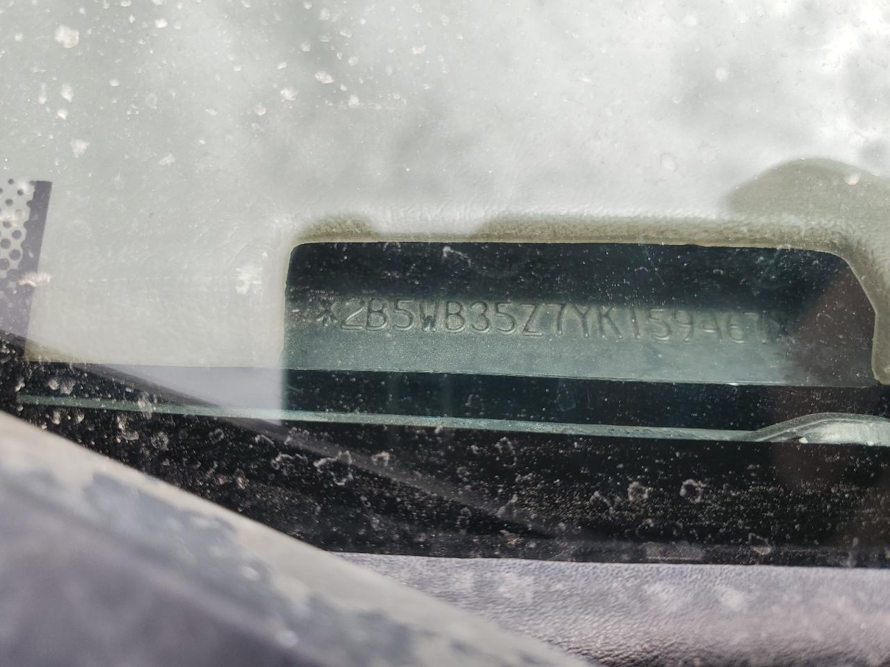 2000 Dodge Ram Wagon B3500 VIN: 2B5WB35Z7YK159467 Lot: 60663745