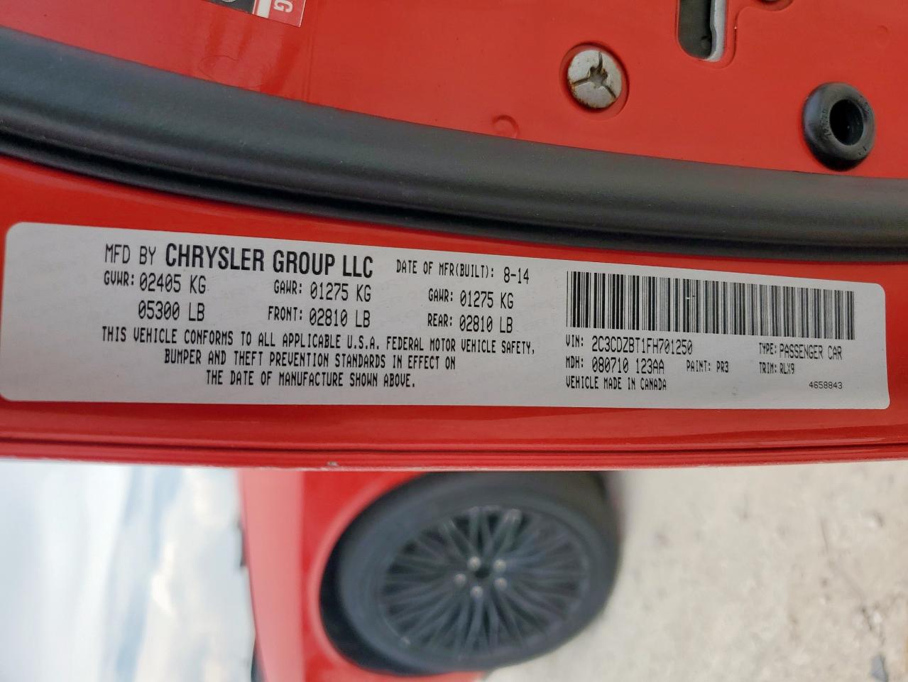 2015 Dodge Challenger Sxt Plus VIN: 2C3CDZBT1FH701250 Lot: 69661765