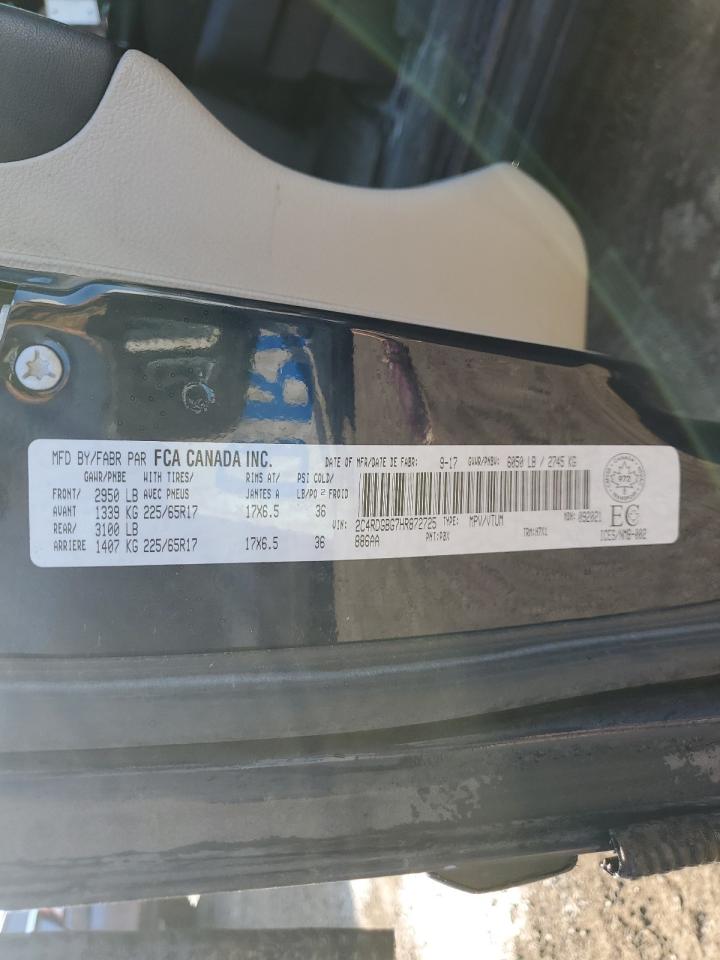 2017 Dodge Grand Caravan Se VIN: 2C4RDGBG7HR872725 Lot: 67109855