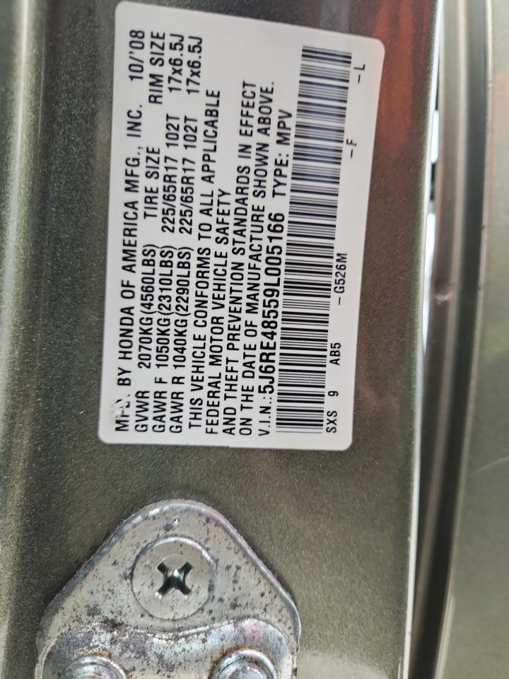 2009 Honda Cr-V Ex VIN: 5J6RE48559L005166 Lot: 70740495