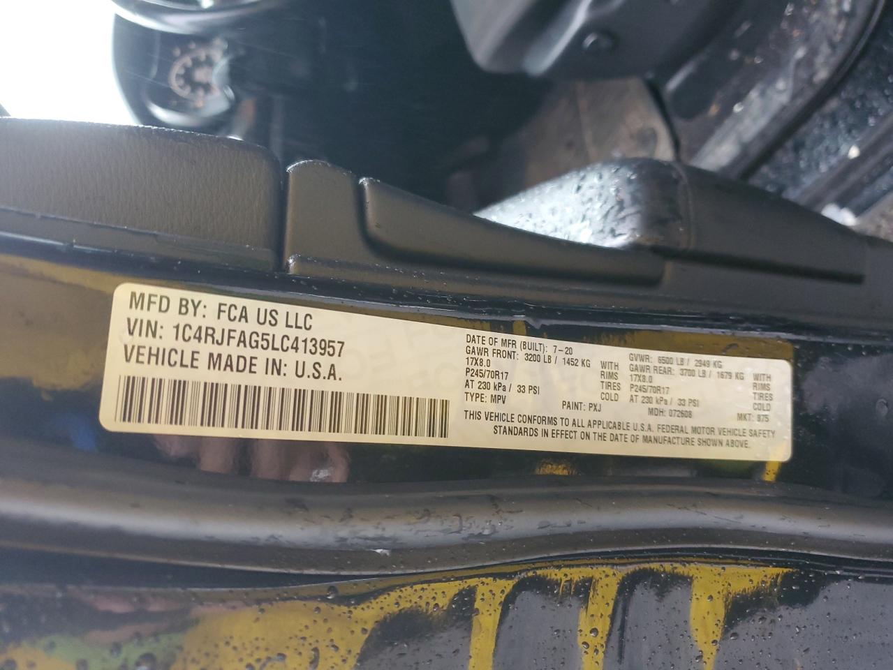 2020 Jeep Grand Cherokee Laredo VIN: 1C4RJFAG5LC413957 Lot: 70629645