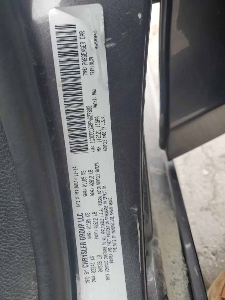 2015 Chrysler 200 S VIN: 1C3CCCDG0FN627892 Lot: 69671495