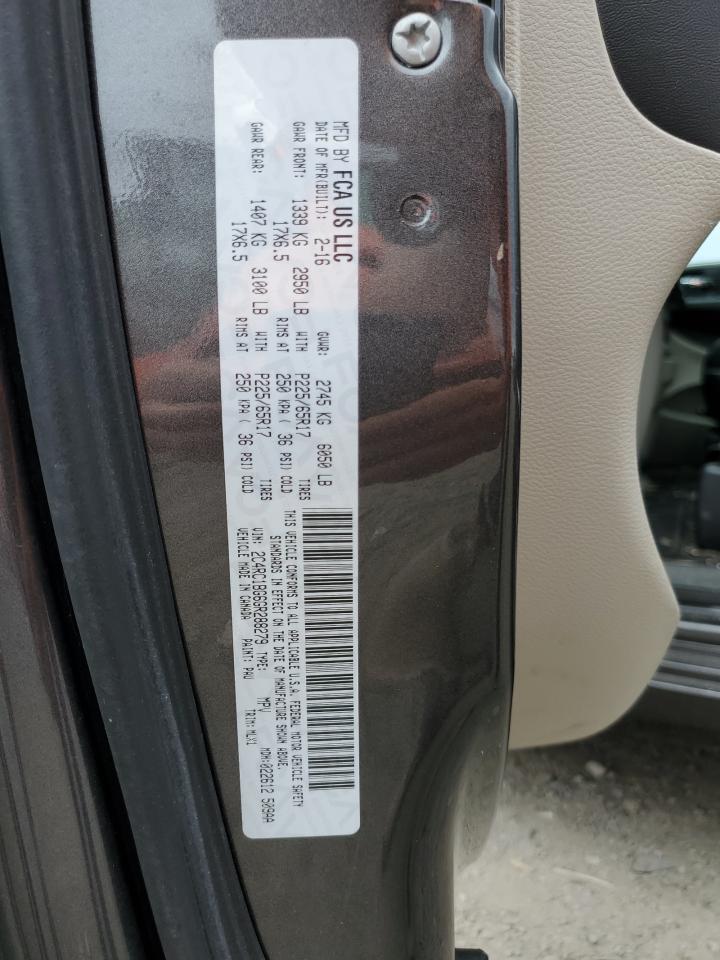 2016 Chrysler Town & Country Touring VIN: 2C4RC1BG6GR288279 Lot: 68784065